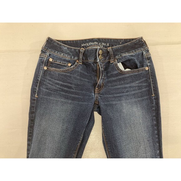 AMERICAN EAGLE Jeans Women's 6 Blue Denim Artist Bootcut Low Rise Flap Pocket - Picture 4 of 11